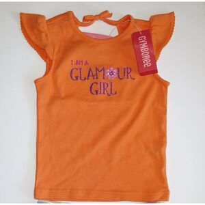 NEW Gymboree girls Tee Shirt 5 orange purple Glamour safari sparkle flower top